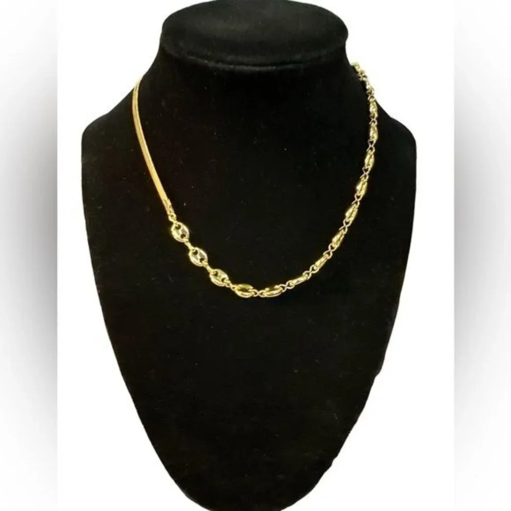 Madewell Necklace Womens 15-18 in Gold Plated Mixed Chain Dressy Fashion Jewelry